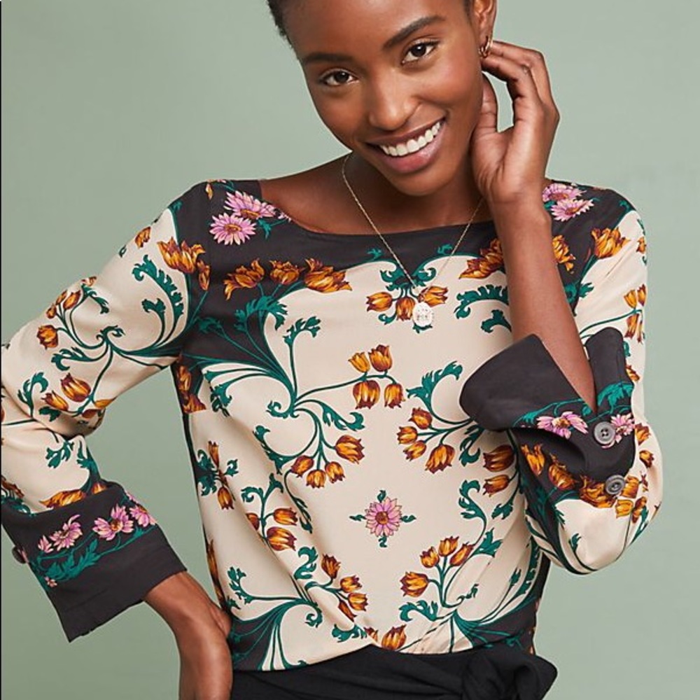 Anthropologie Florence silk top Size 6